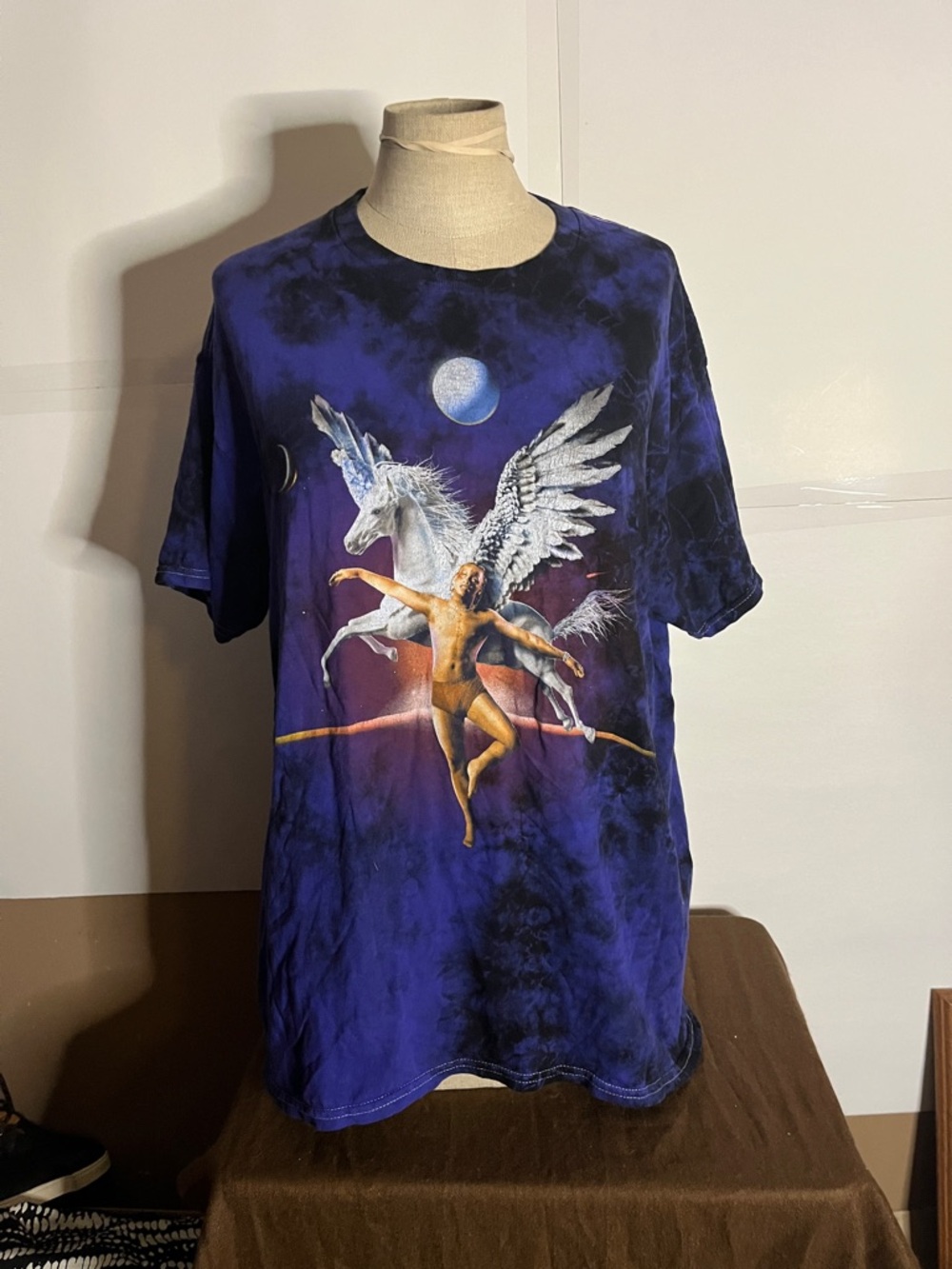 😄Trippie Redd Pegasus Double Sided Purple Tie Dye Rap Tshirt Large